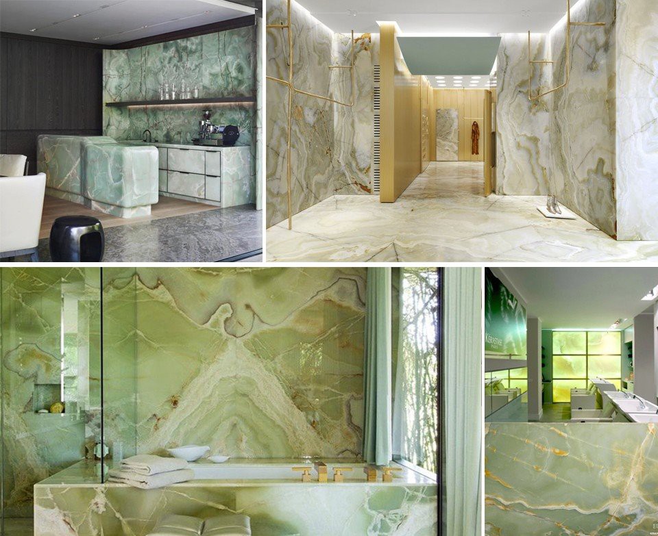 Green Onyx Marble Countertops nad Wall Tiles | KA UNITED