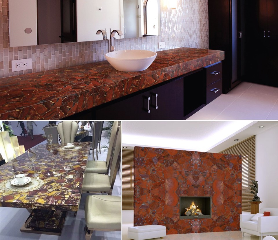 Red Jasper Gemstone Countertops and Tiles