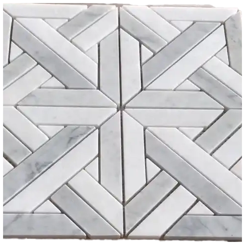 Bianco Carrara Thassos Parquet Marble Mosaic