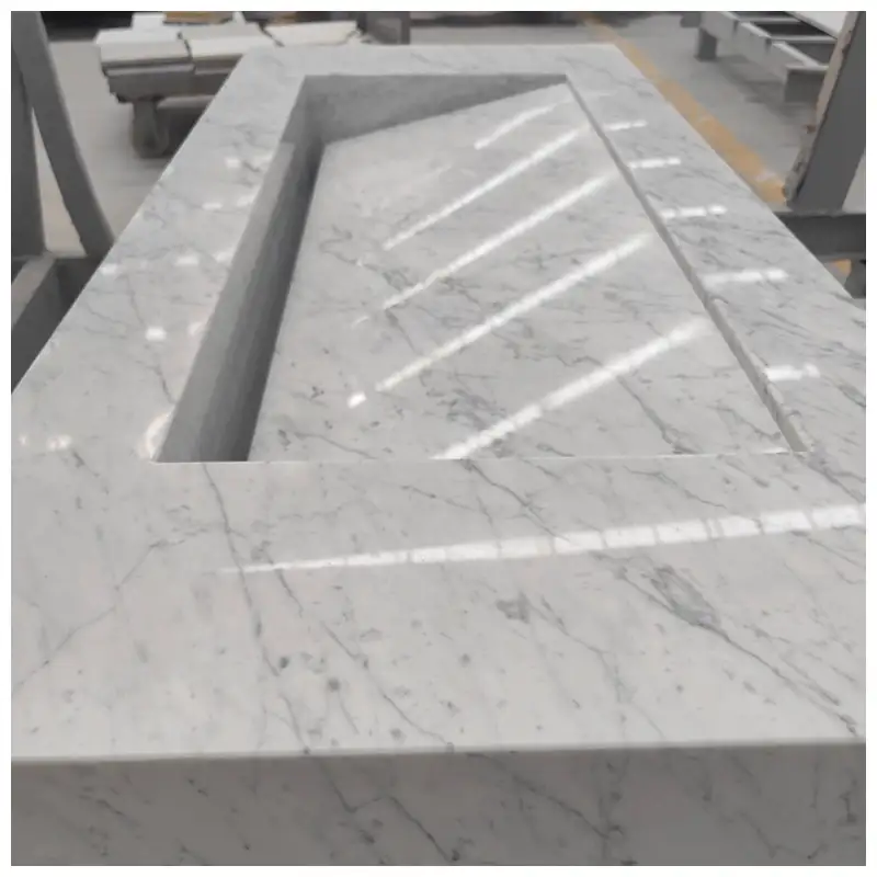 Carrara White Marble Vanity Sink