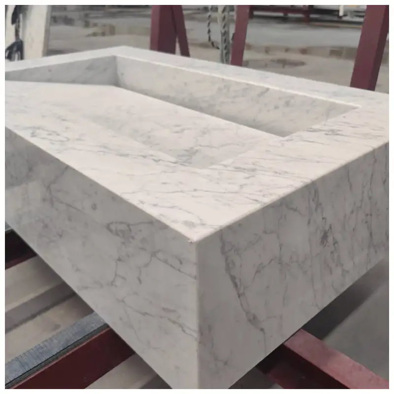 Carrara Marble Integrated Sink